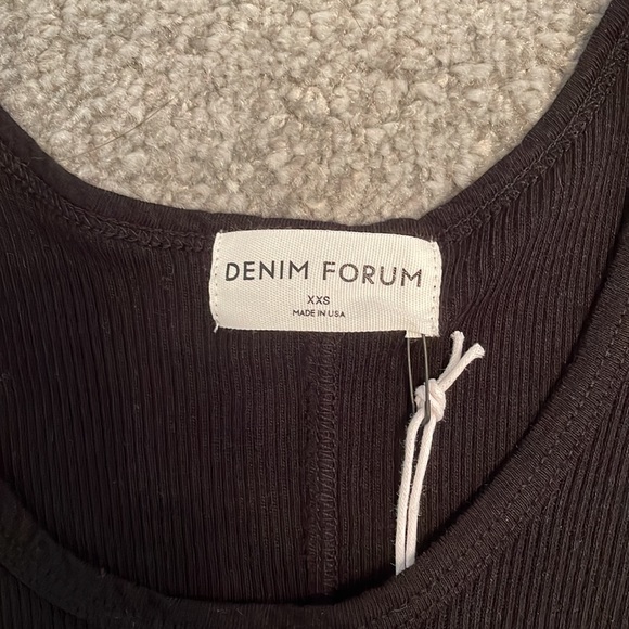 NWT Aritzia Denim Forum 50s Ribbed Tank Black - Picture 4 of 4